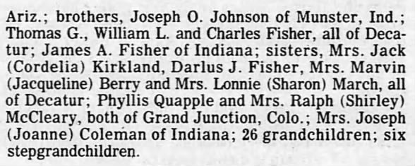 (Fisher), Laura Frances Morstatter-Death-10 Mar 1984-part #2